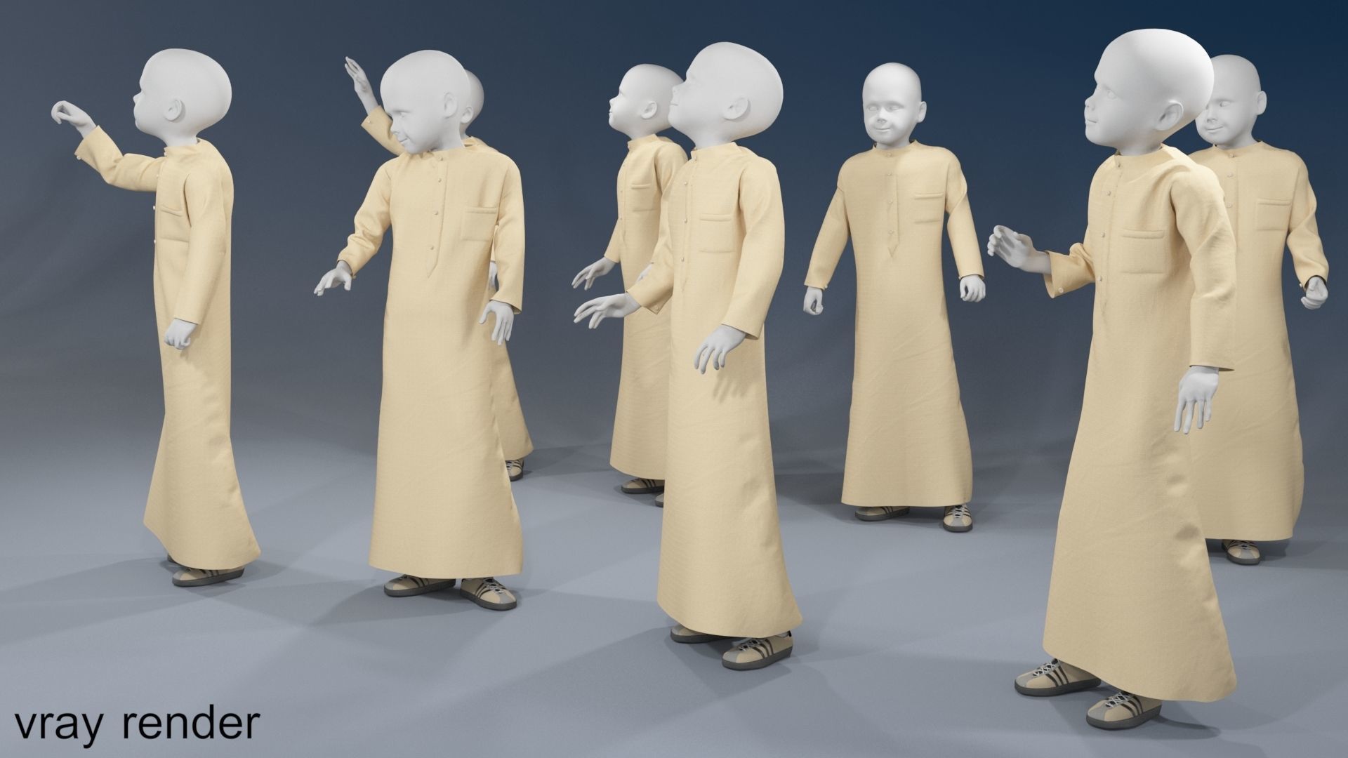 Arabic mennequin 16 x different models 128 poses 3D Model Collection_16
