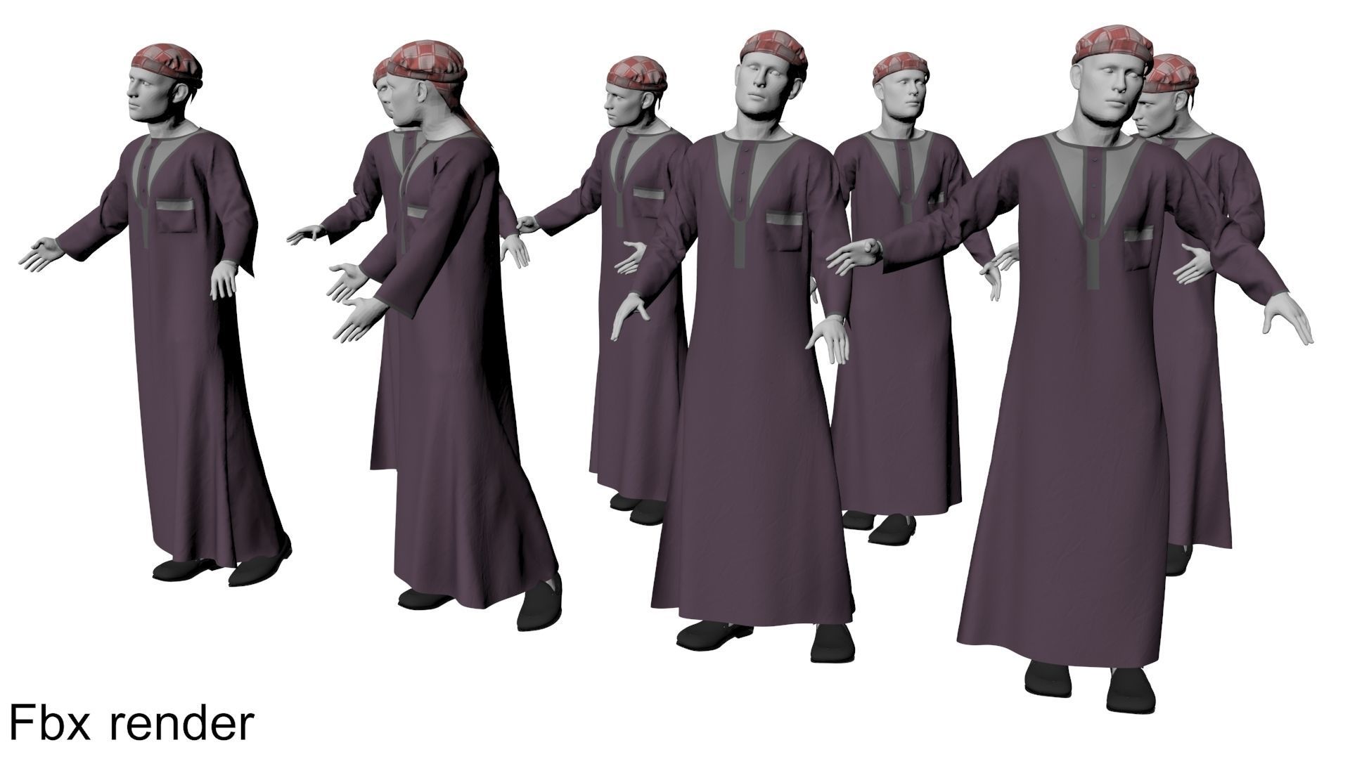 Arabic mennequin 16 x different models 128 poses 3D Model Collection_33