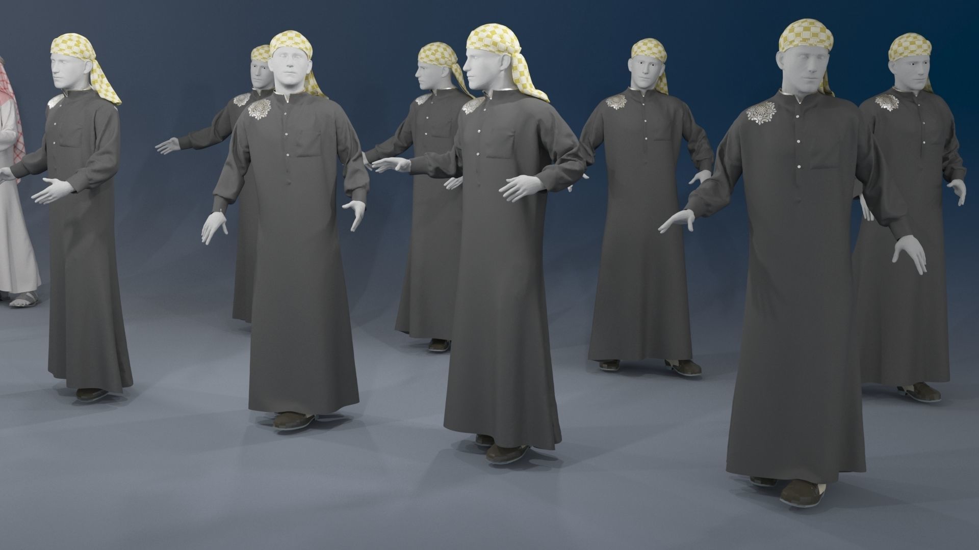 Arabic mennequin 16 x different models 128 poses 3D Model Collection_27