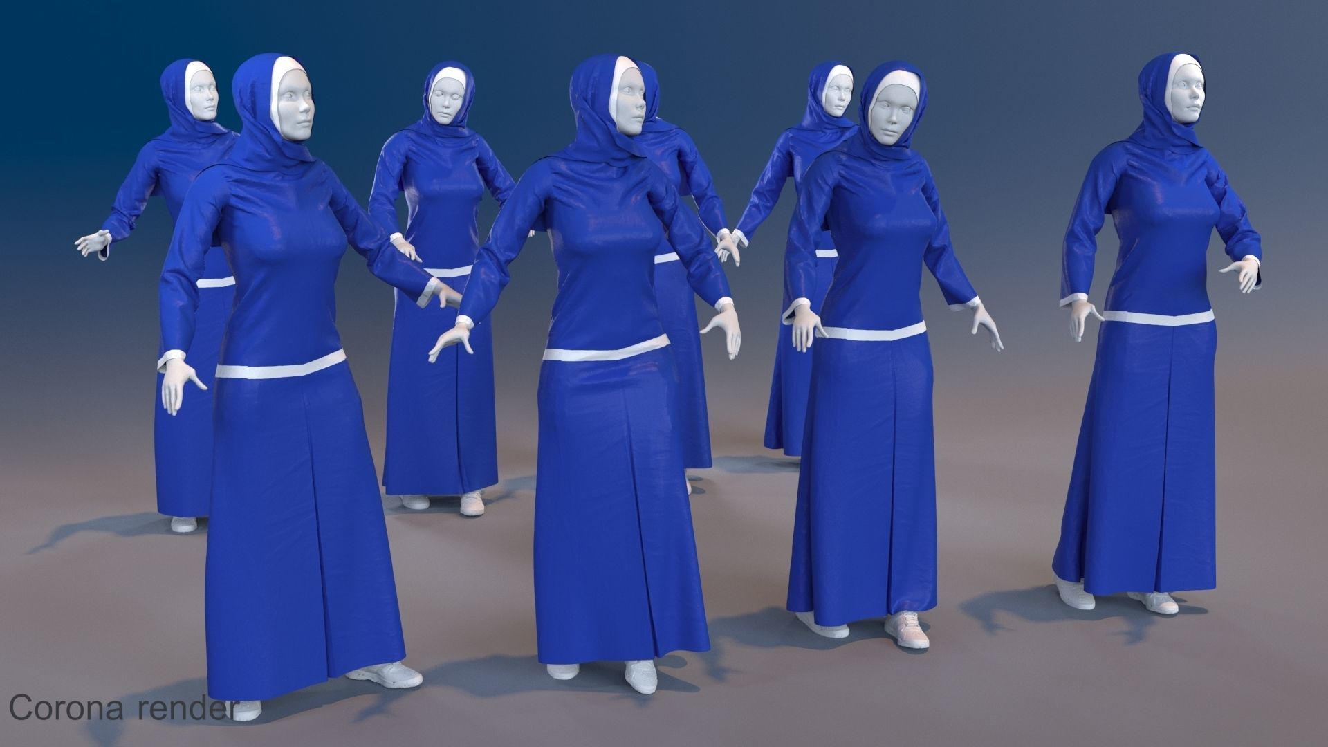 Arabic mennequin 16 x different models 128 poses 3D Model Collection_36