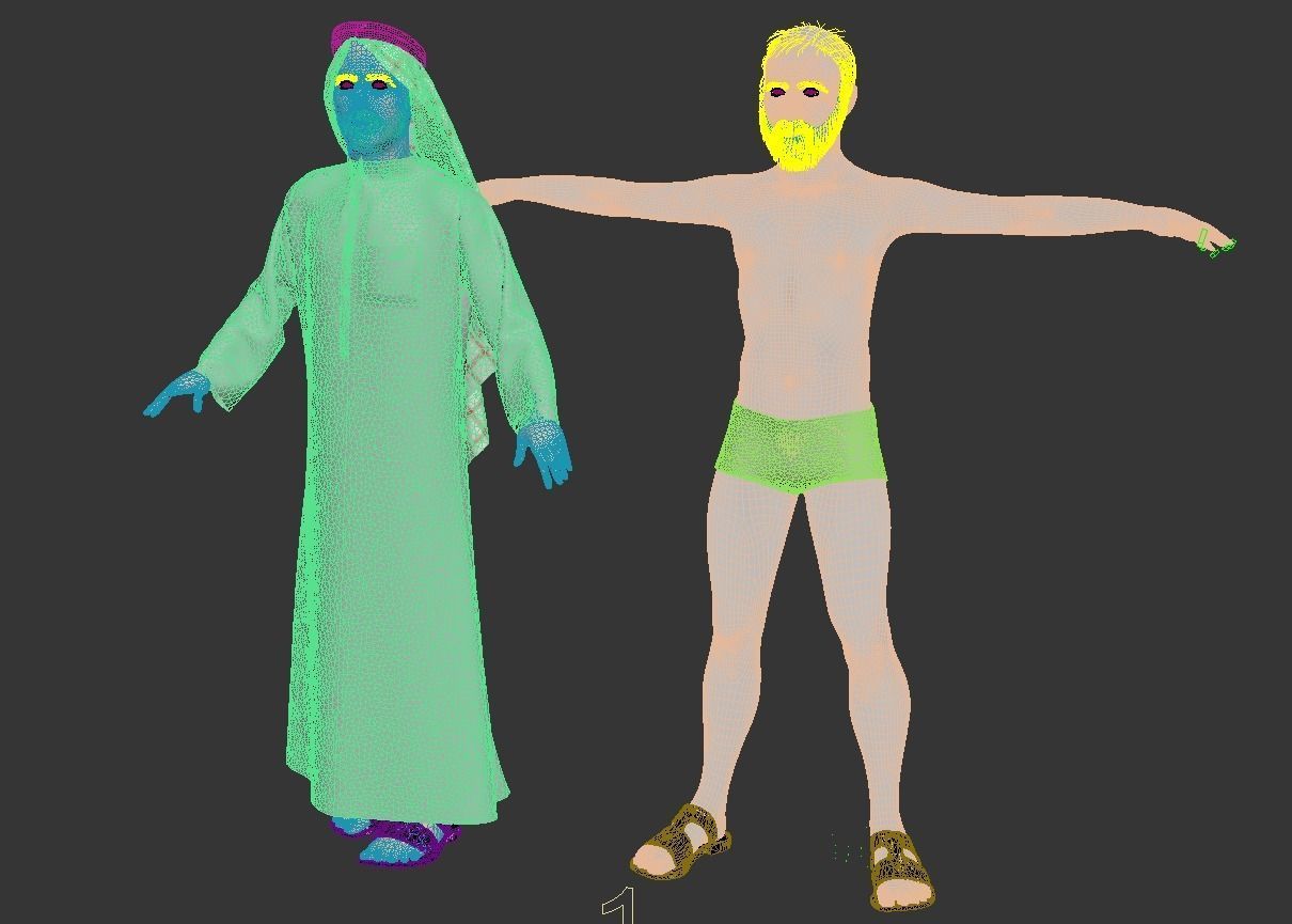 Arabic mennequin 16 x different models 128 poses 3D Model Collection_34
