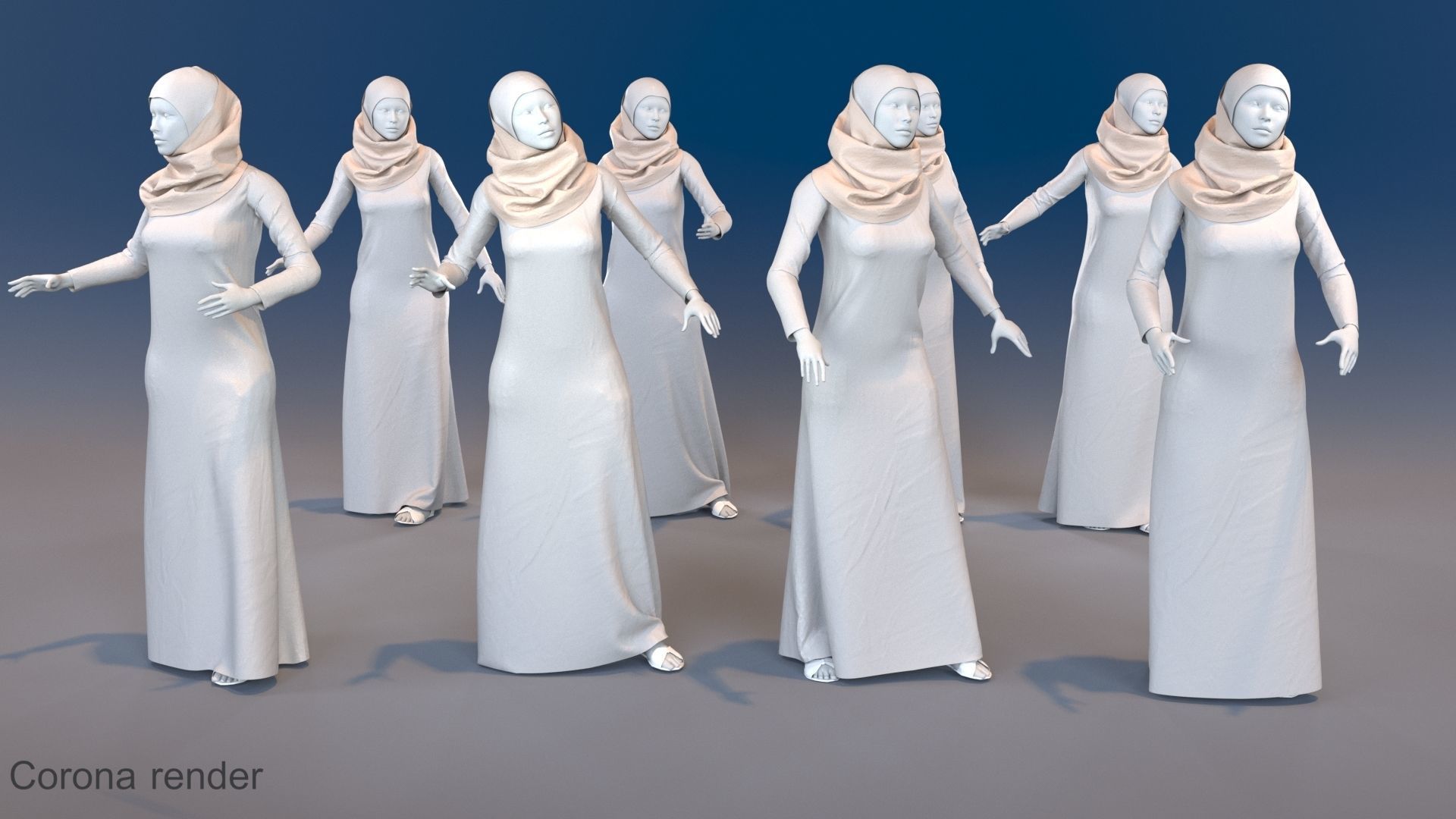 Arabic mennequin 16 x different models 128 poses 3D Model Collection_39