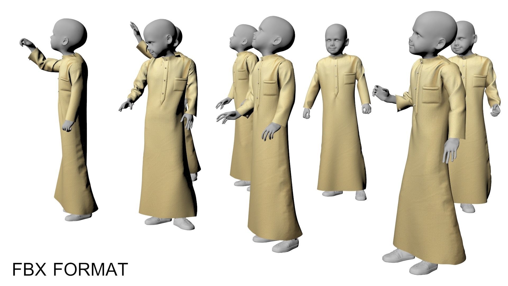 Arabic mennequin 16 x different models 128 poses 3D Model Collection_21