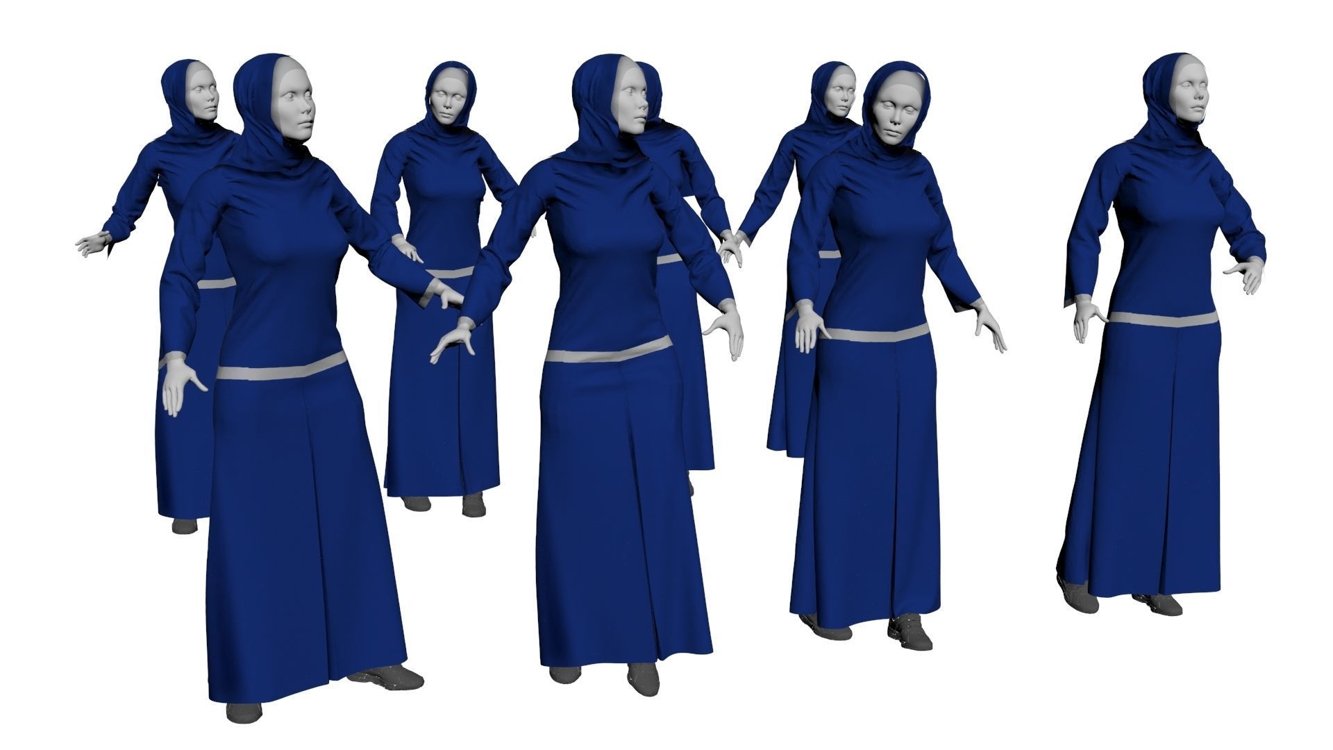 Arabic mennequin 16 x different models 128 poses 3D Model Collection_43