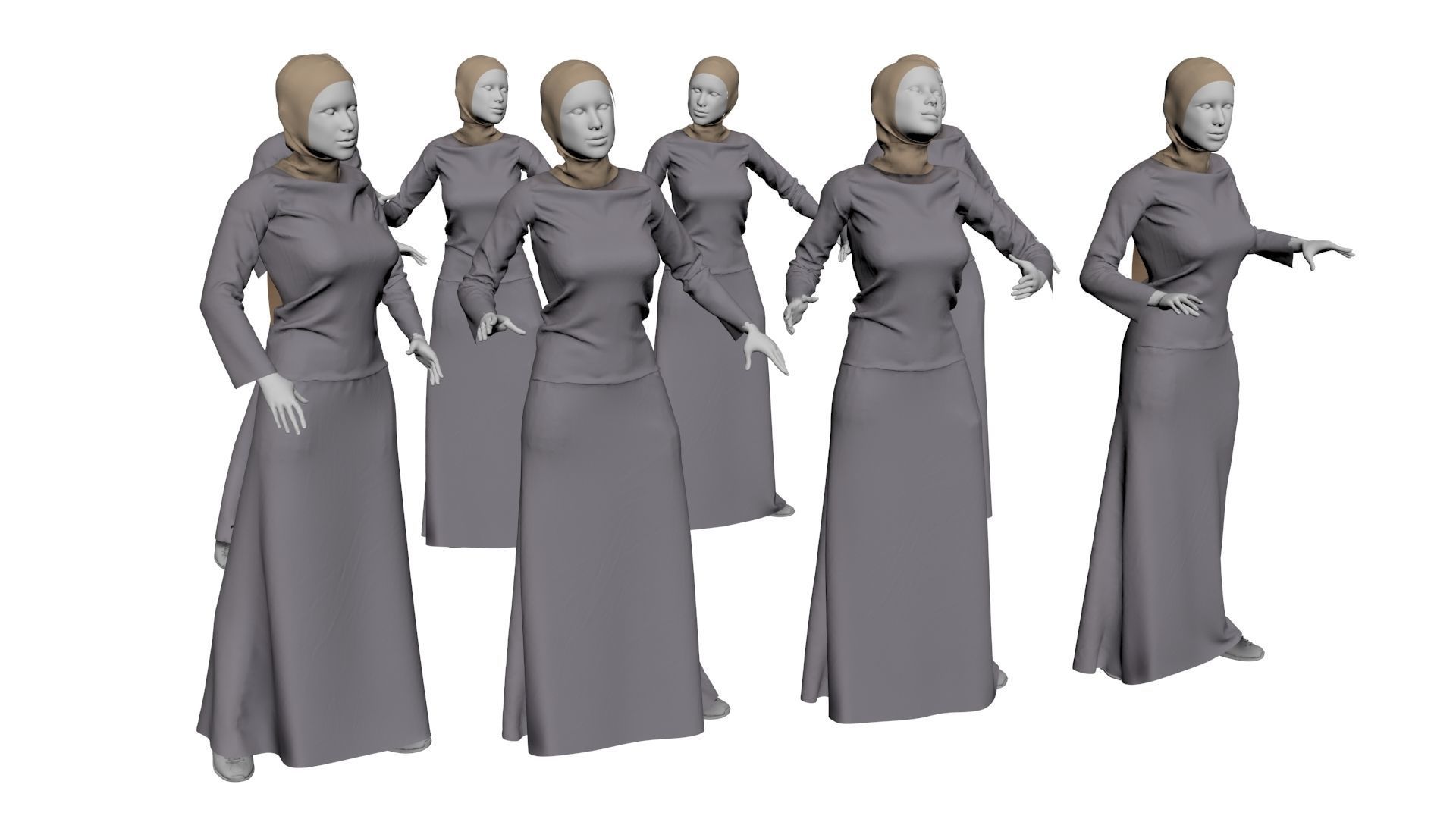Arabic mennequin 16 x different models 128 poses 3D Model Collection_40
