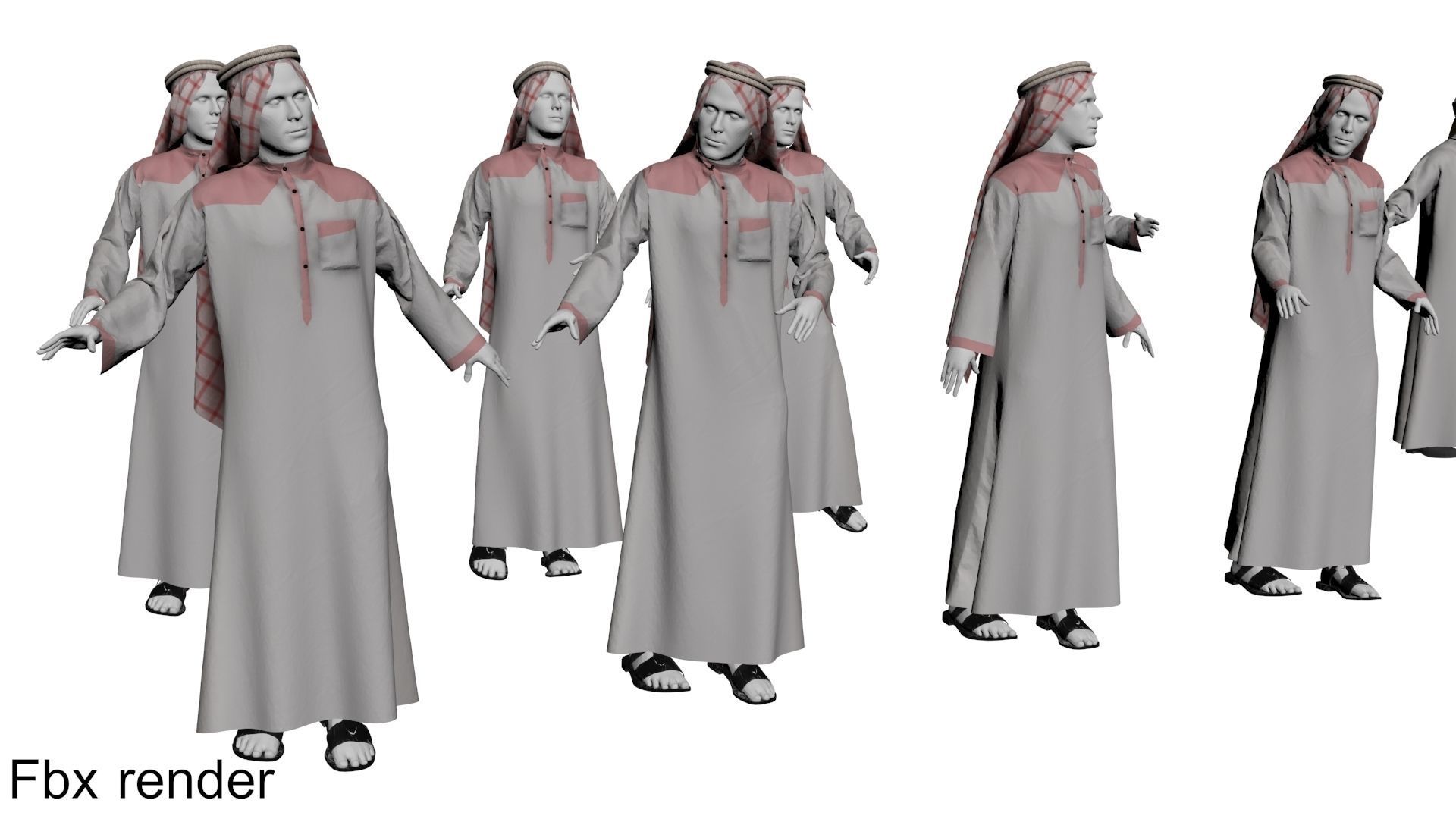 Arabic mennequin 16 x different models 128 poses 3D Model Collection_31