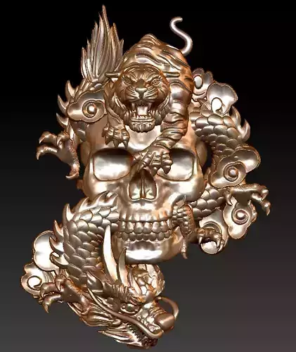 Tiger dragon pendant face
