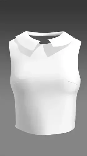 Simple Collar sleeveless top Marvelous Designer 