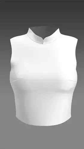 Simple neck basic top Marvelous Designer 3D model