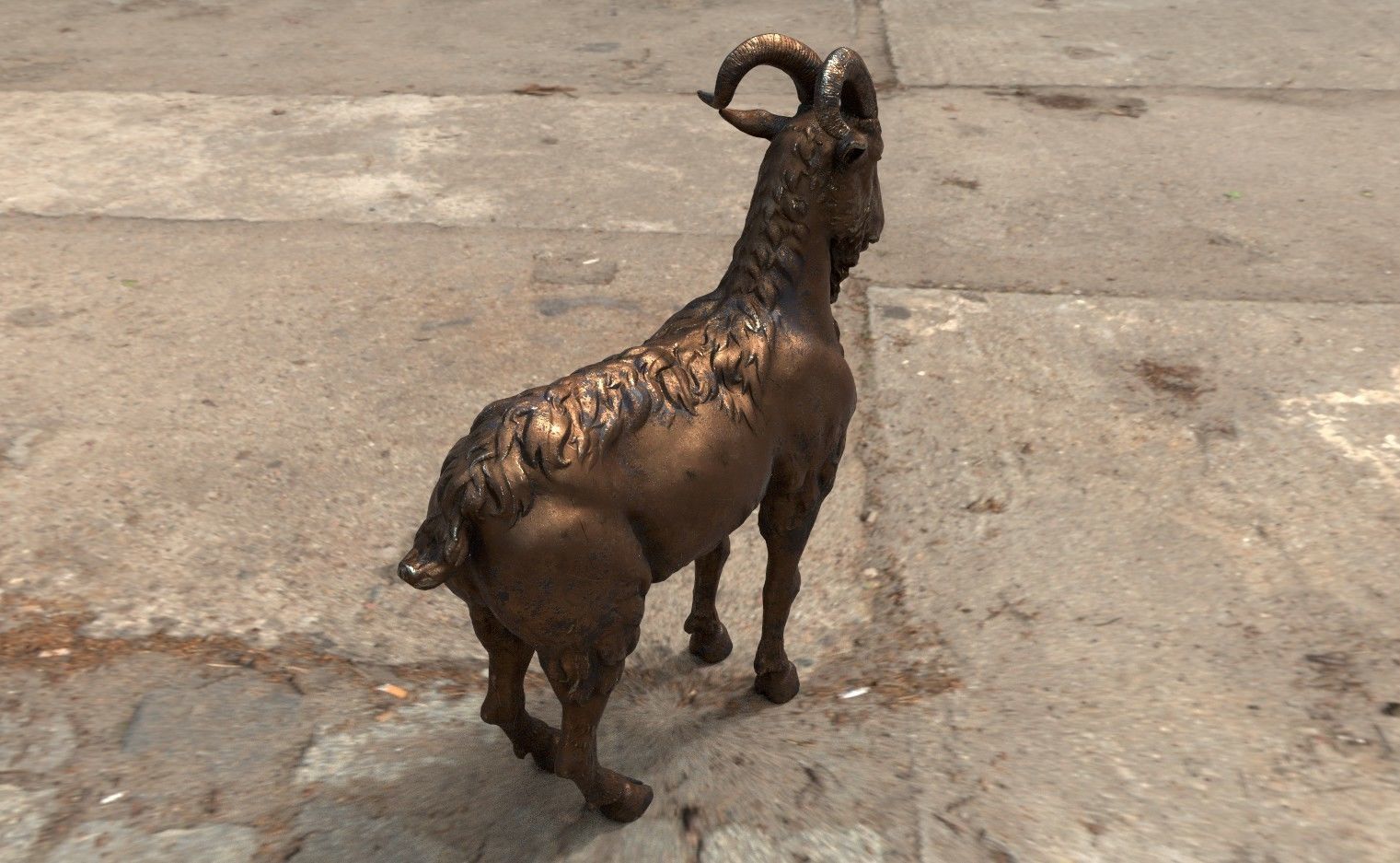 Goat sculpted Low-poly 3D model_7
