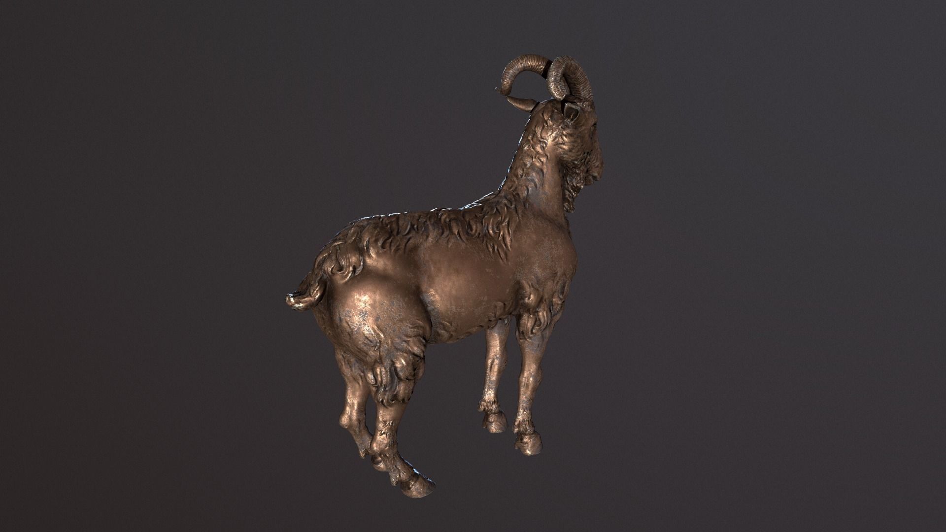 Goat sculpted Low-poly 3D model_5