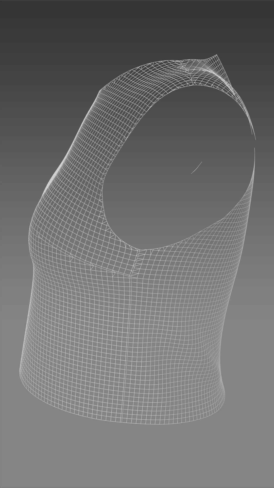 Super basic top clothes typeB Marvelous Designer 3D model_6