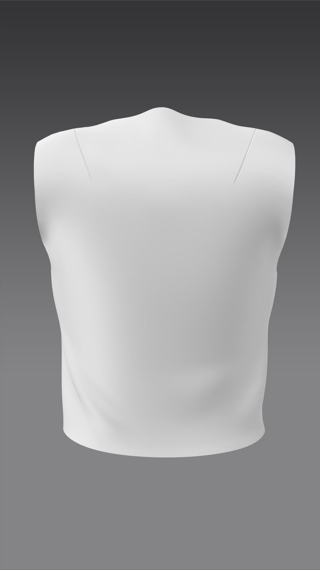 Super basic top clothes typeB Marvelous Designer 3D model_3