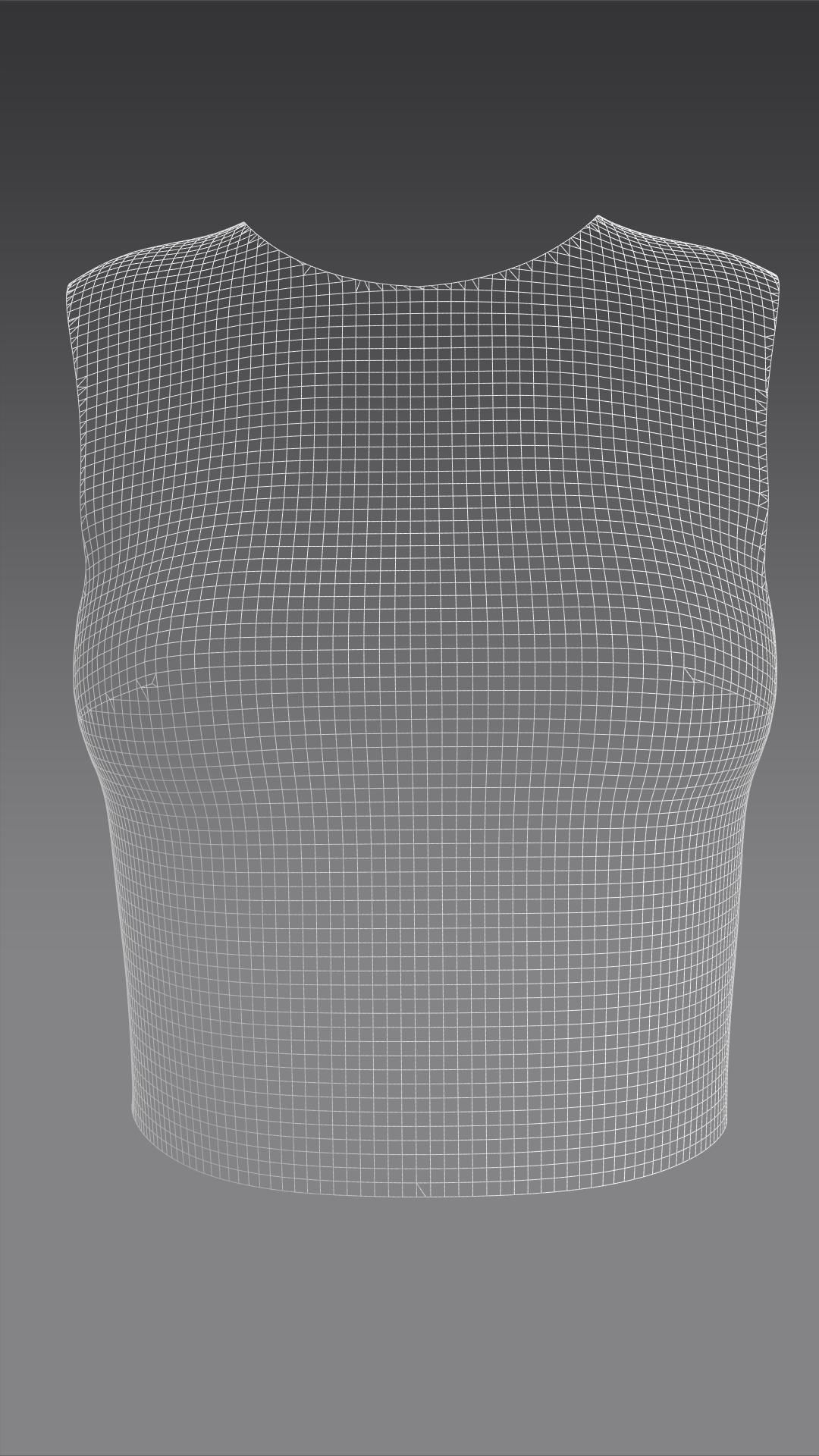 Super basic top clothes typeB Marvelous Designer 3D model_5