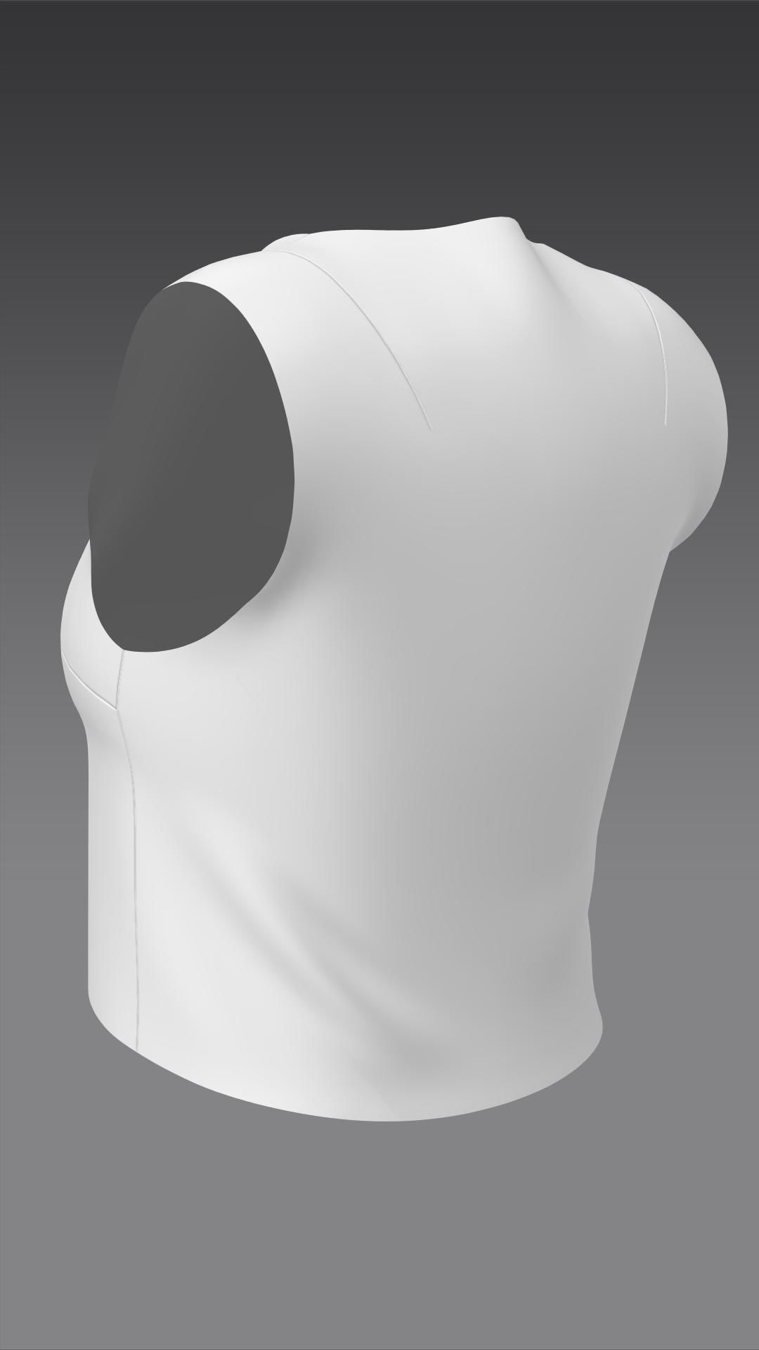 Super basic top clothes typeB Marvelous Designer 3D model_2