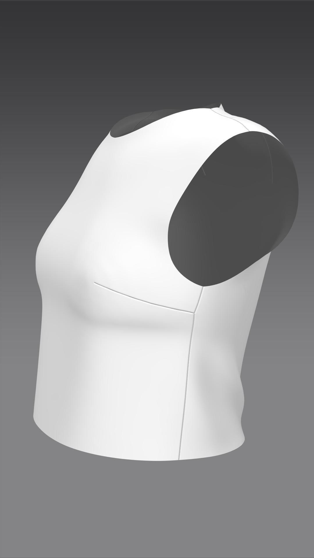 Super basic top clothes typeB Marvelous Designer 3D model_1
