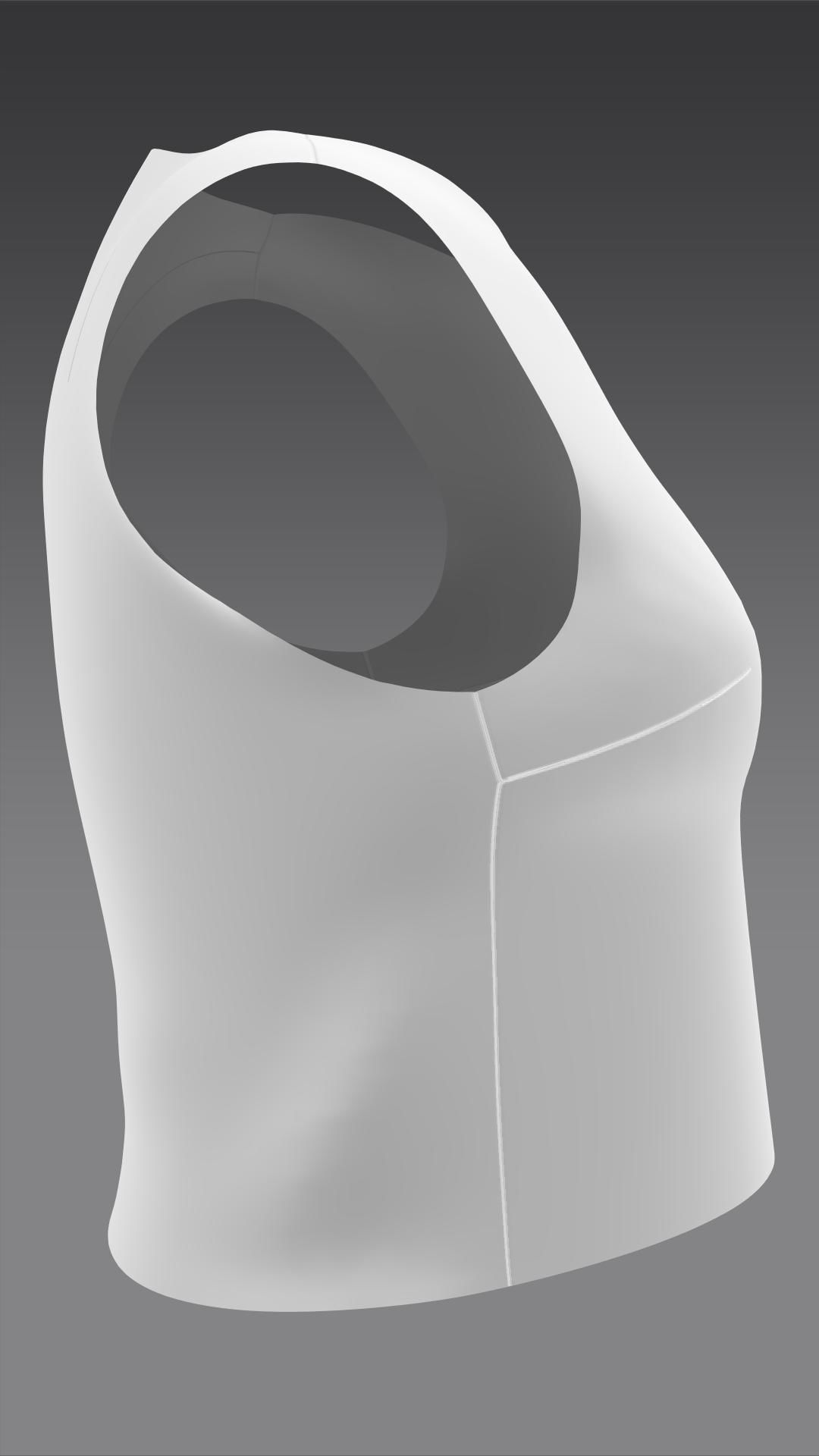 Super basic top clothes typeB Marvelous Designer 3D model_4