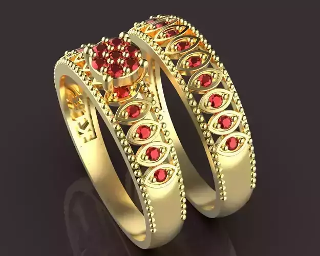 engagement Solitaire ring and back Silver Gold  Print