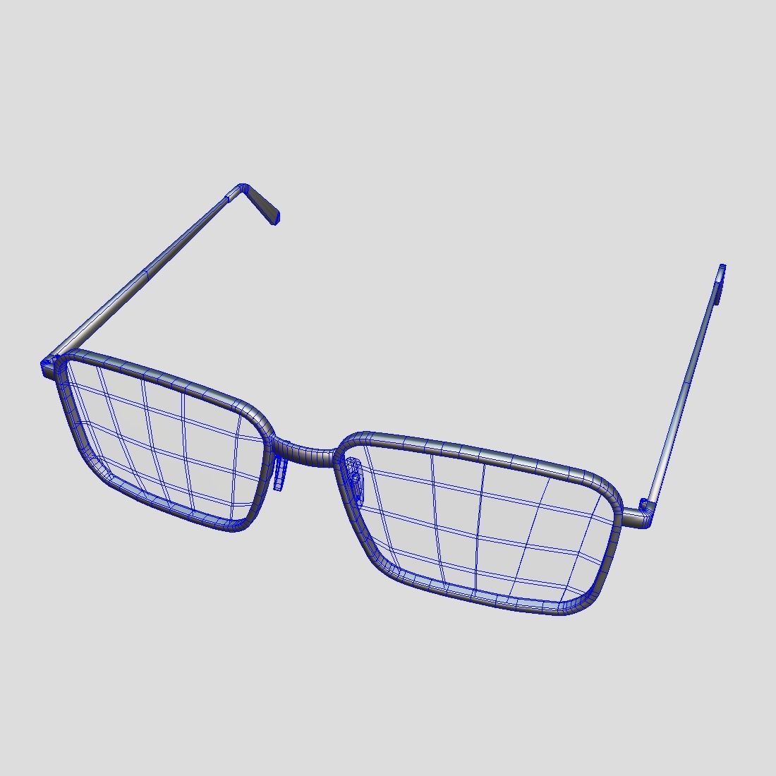 Glasses pair of gold eyeglasses Low-poly 3D model_5