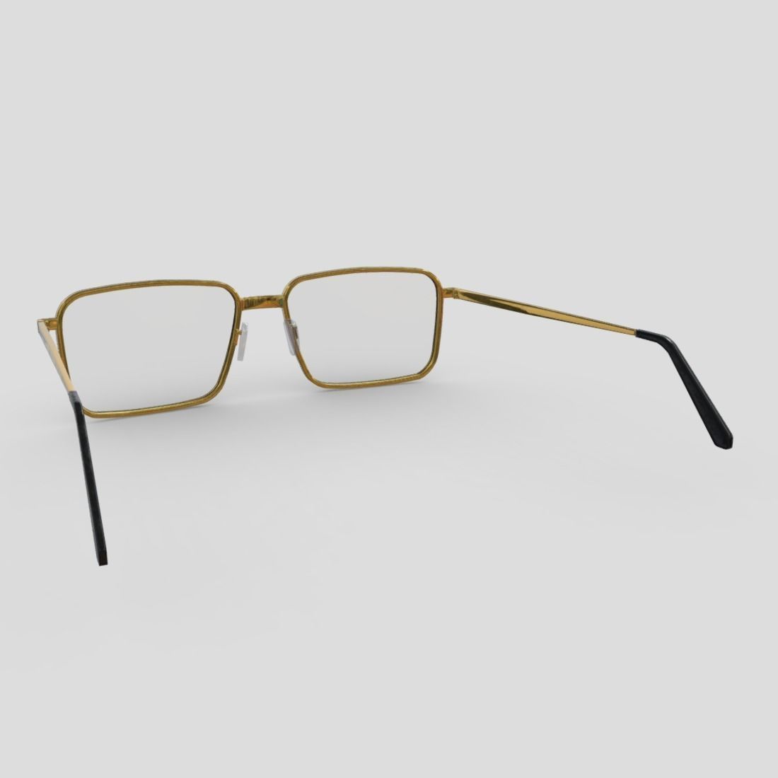 Glasses pair of gold eyeglasses Low-poly 3D model_10