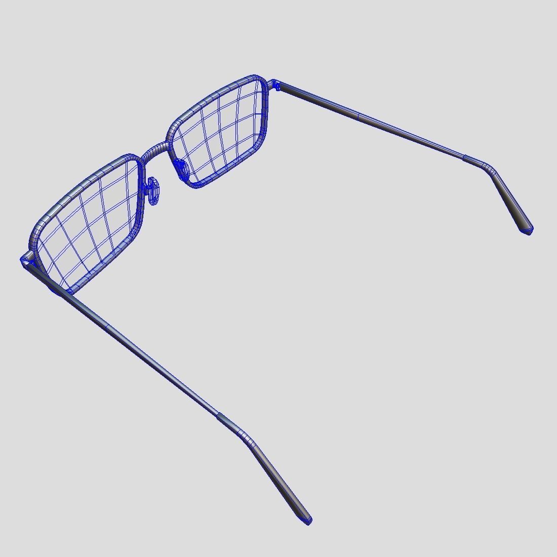 Glasses pair of gold eyeglasses Low-poly 3D model_9