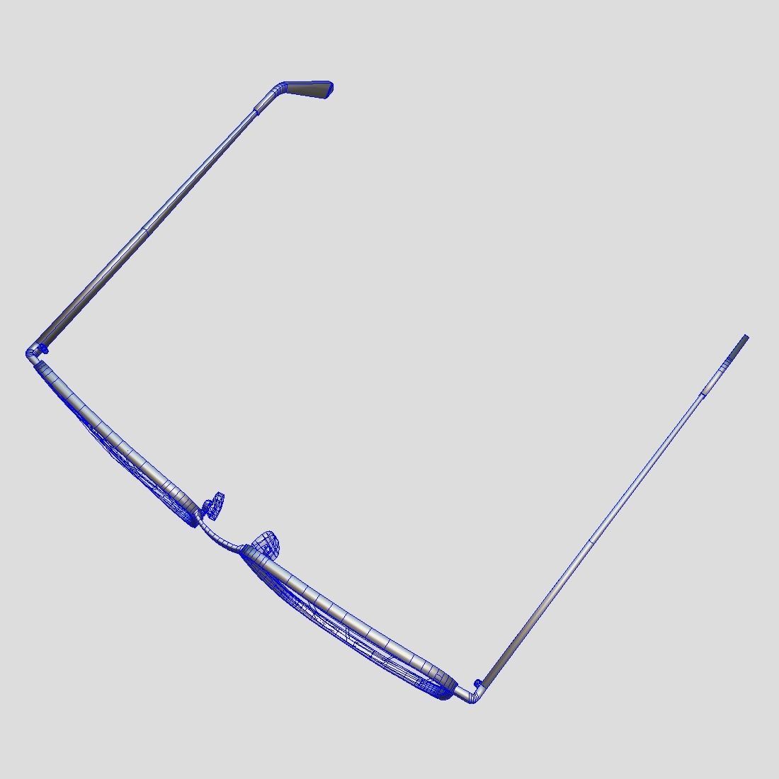 Glasses pair of gold eyeglasses Low-poly 3D model_7