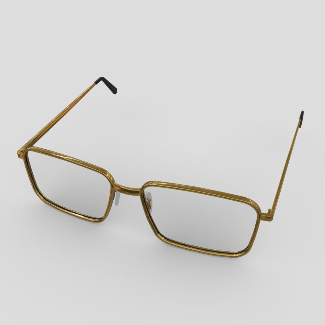 Glasses pair of gold eyeglasses Low-poly 3D model_4