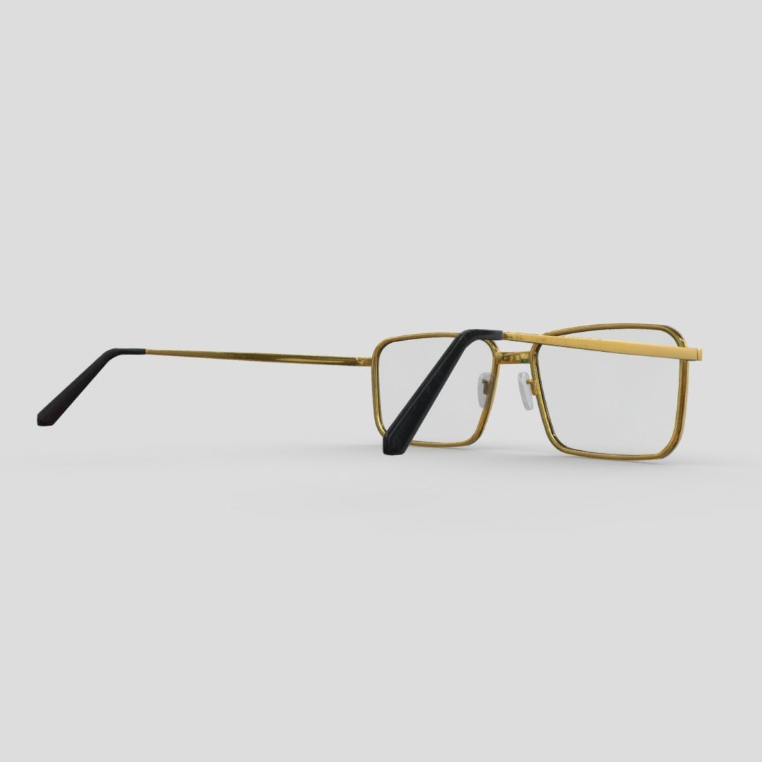 Glasses pair of gold eyeglasses Low-poly 3D model_12