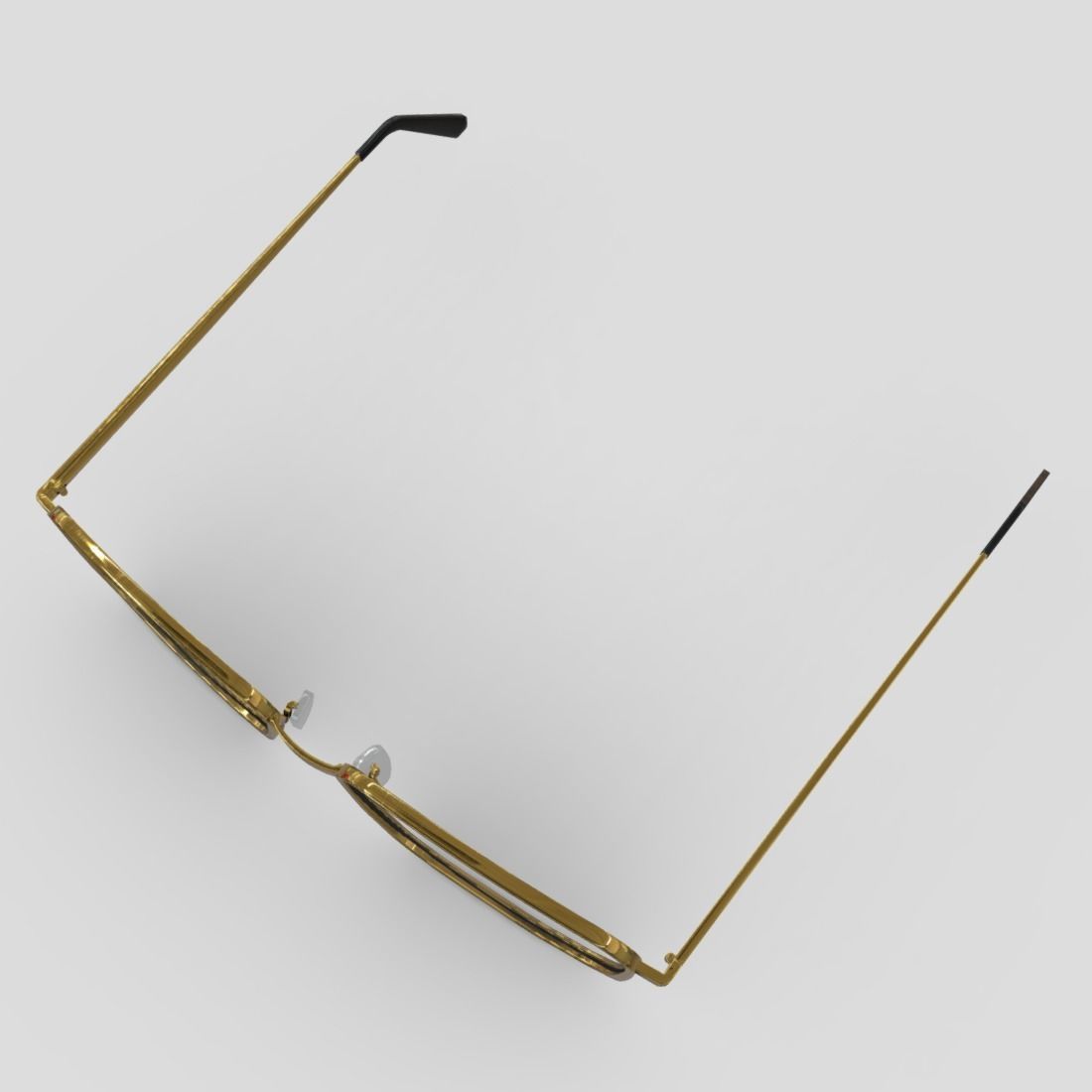 Glasses pair of gold eyeglasses Low-poly 3D model_6