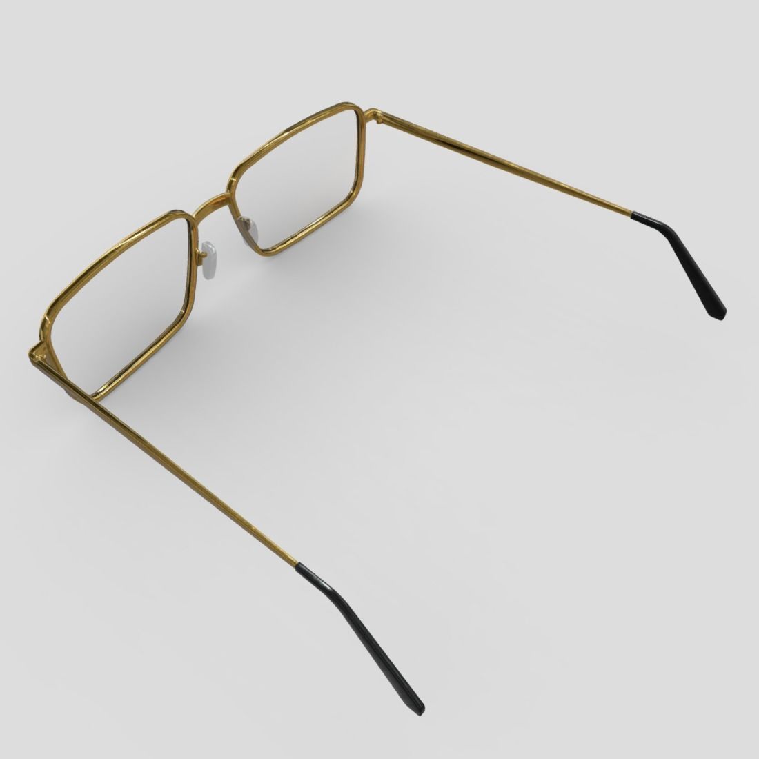 Glasses pair of gold eyeglasses Low-poly 3D model_8