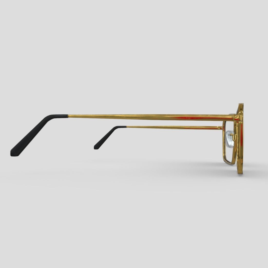 Glasses pair of gold eyeglasses Low-poly 3D model_14