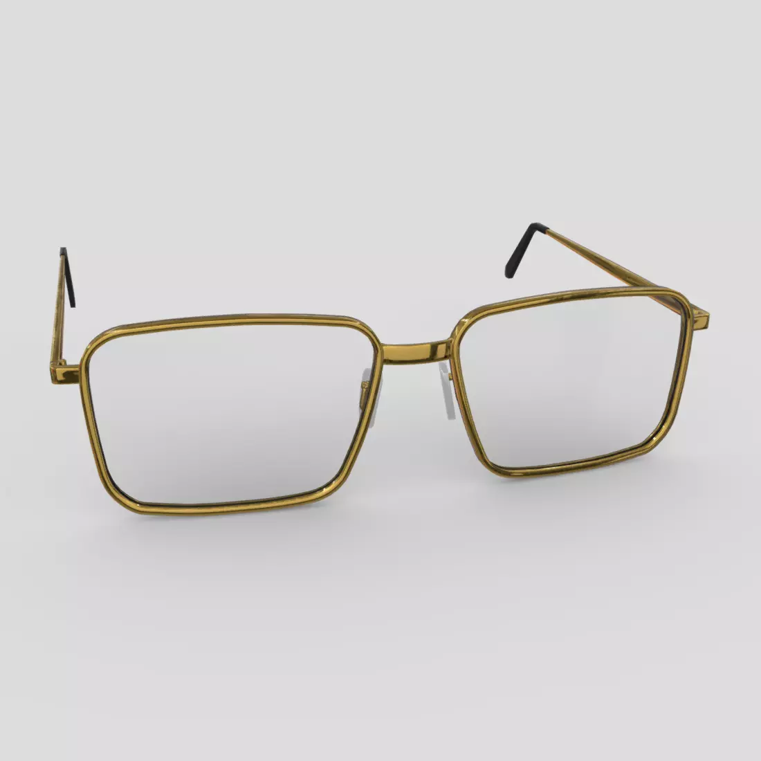 Glasses pair of gold eyeglasses Low-poly 3D model_0