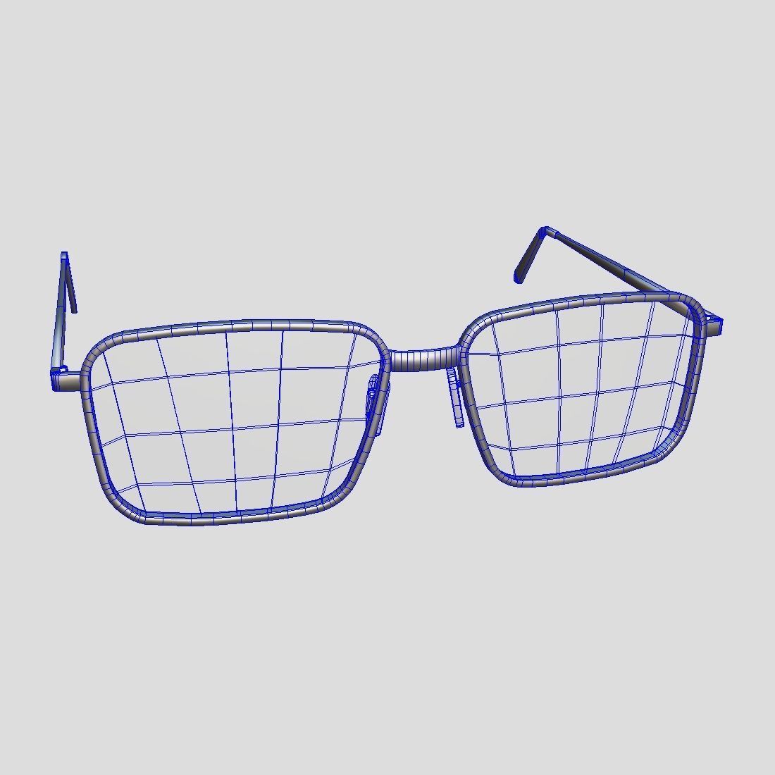Glasses pair of gold eyeglasses Low-poly 3D model_1