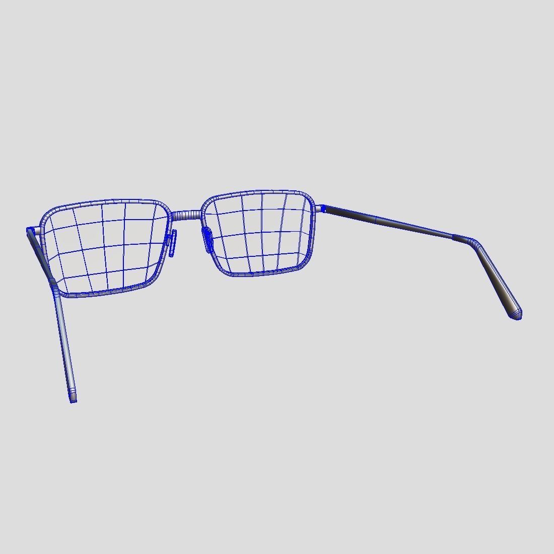 Glasses pair of gold eyeglasses Low-poly 3D model_11