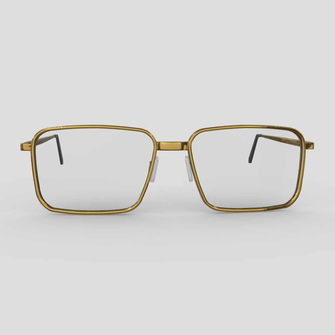 Glasses pair of gold eyeglasses Low-poly 3D model_2