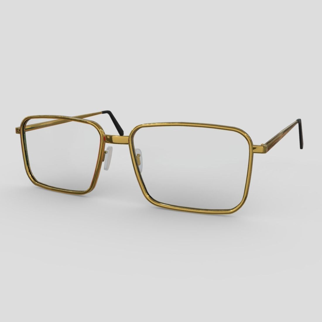 Glasses pair of gold eyeglasses Low-poly 3D model_16