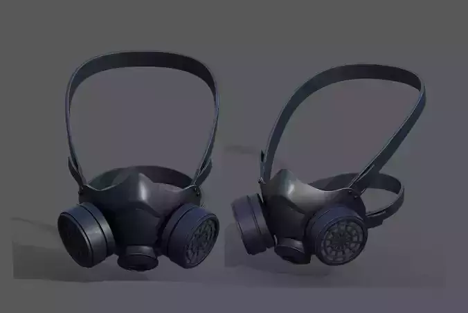Gas mask helmet 3d model military combat low poly 