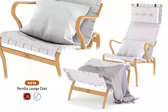 Pernilla lounge chair and Ottoman by Bruno Mathsson for Dux