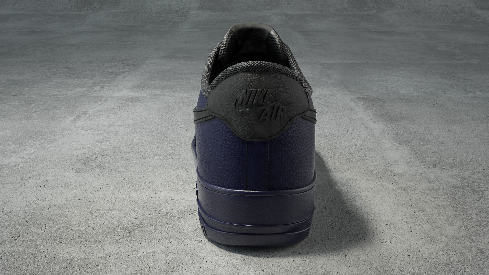 Nike Air Force 1 low binary blue Low-poly 3D model_4