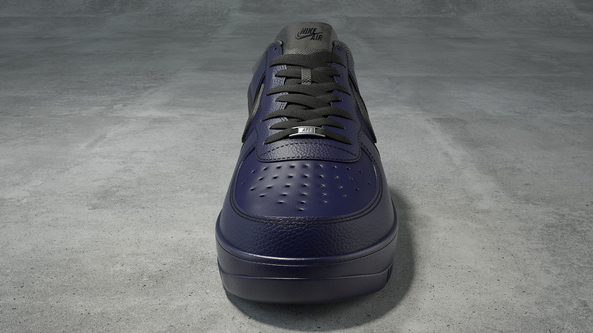 Nike Air Force 1 low binary blue Low-poly 3D model_3