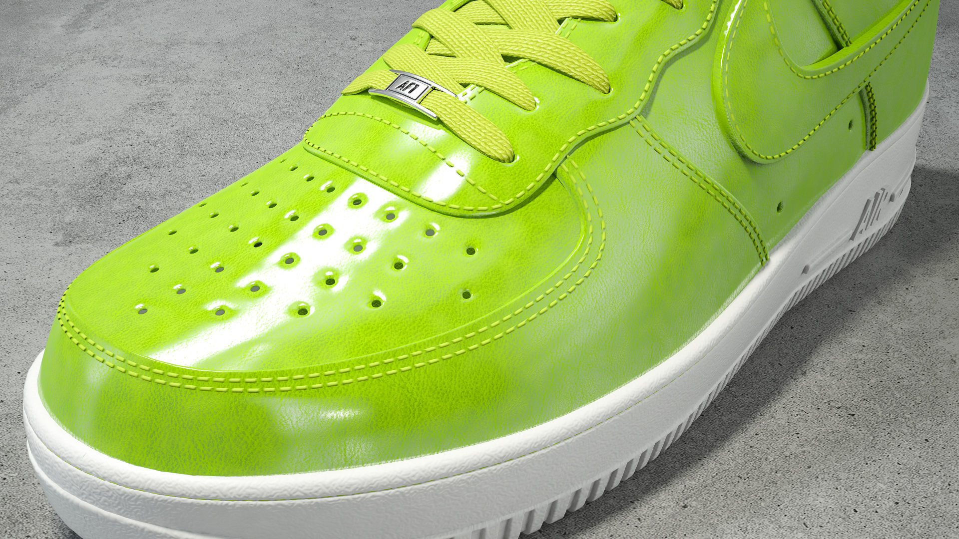 Nike Air Force 1 low  cyber green Low-poly 3D model_5