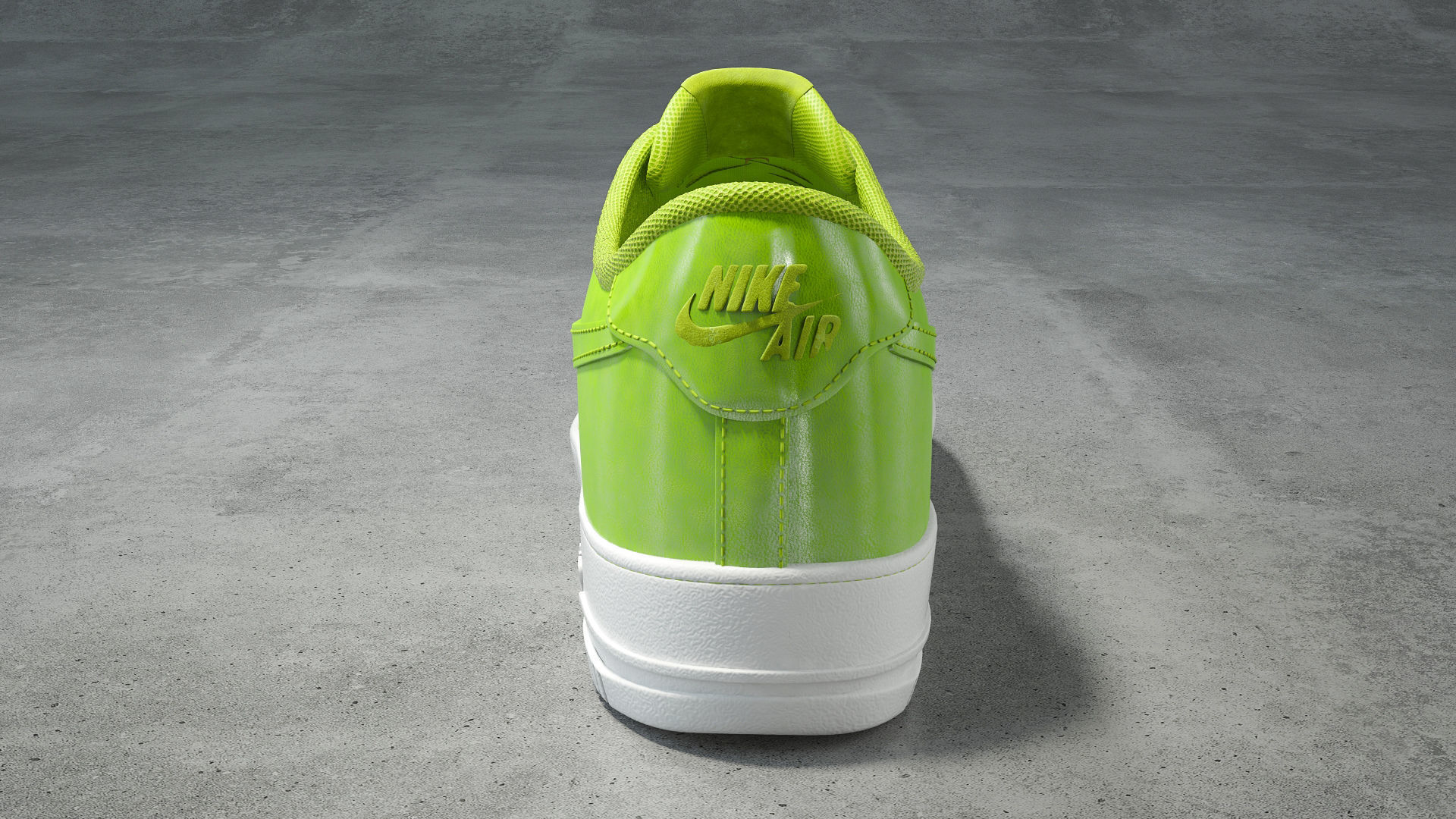Nike Air Force 1 low  cyber green Low-poly 3D model_4