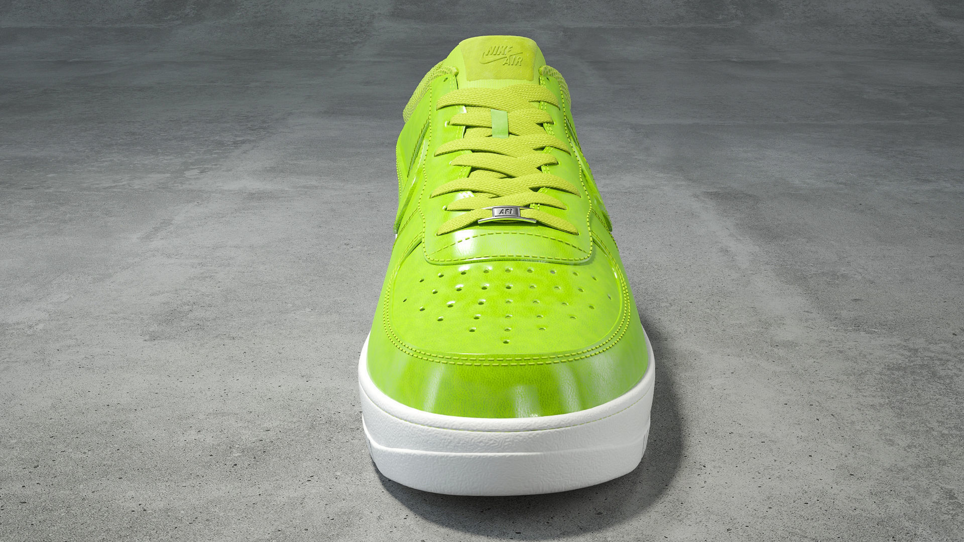 Nike Air Force 1 low  cyber green Low-poly 3D model_3