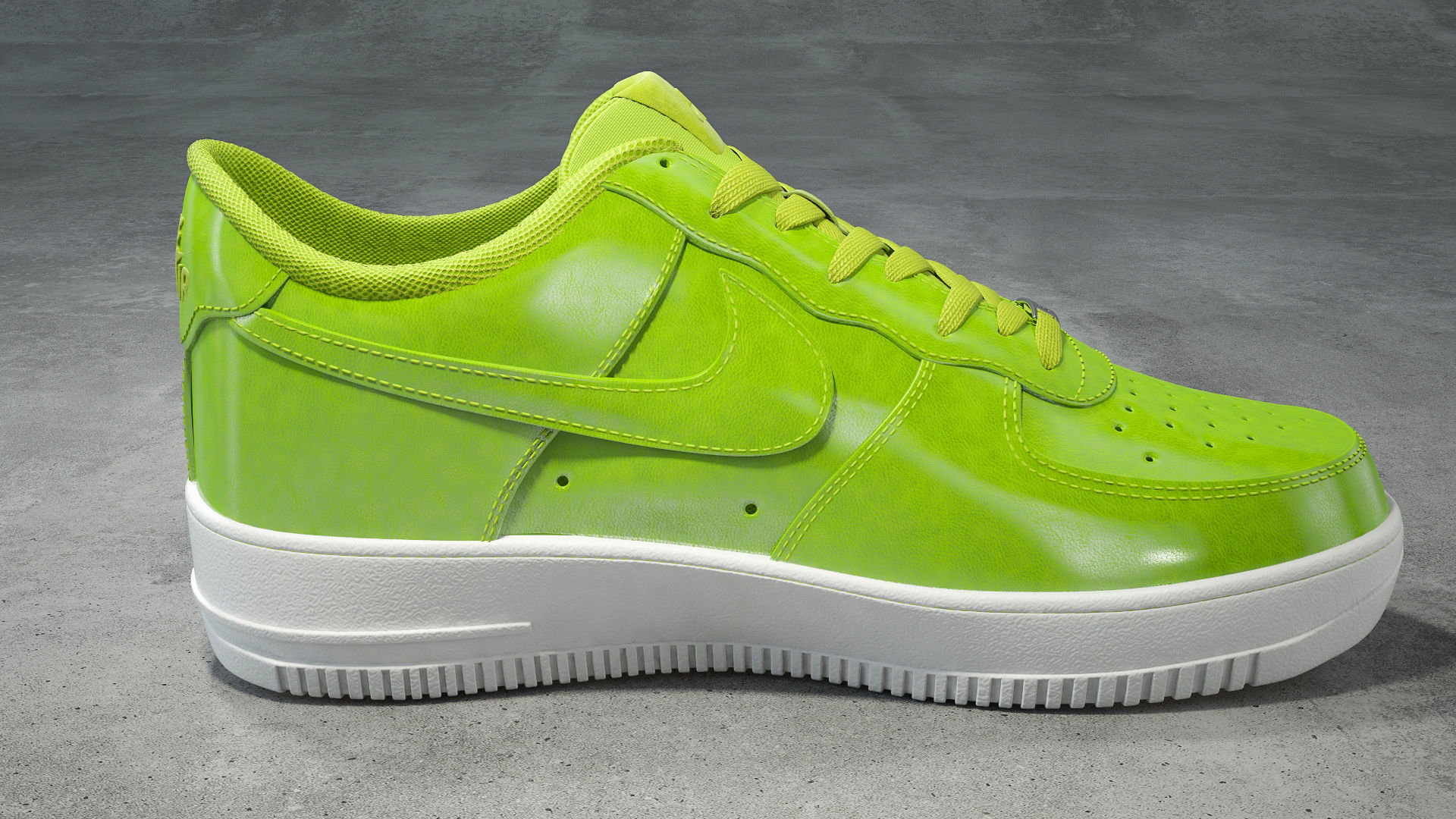 Nike Air Force 1 low  cyber green Low-poly 3D model_2