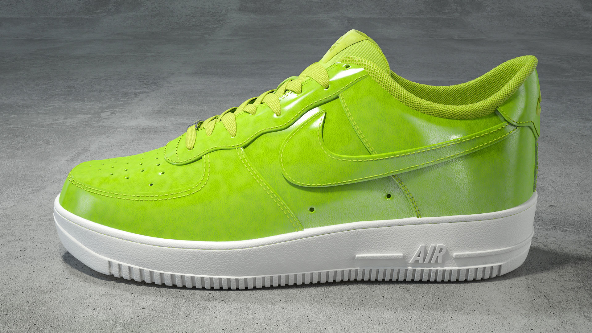 Nike Air Force 1 low  cyber green Low-poly 3D model_1