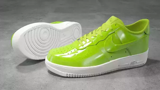 Nike Air Force 1 low  cyber green Low-poly 3D model