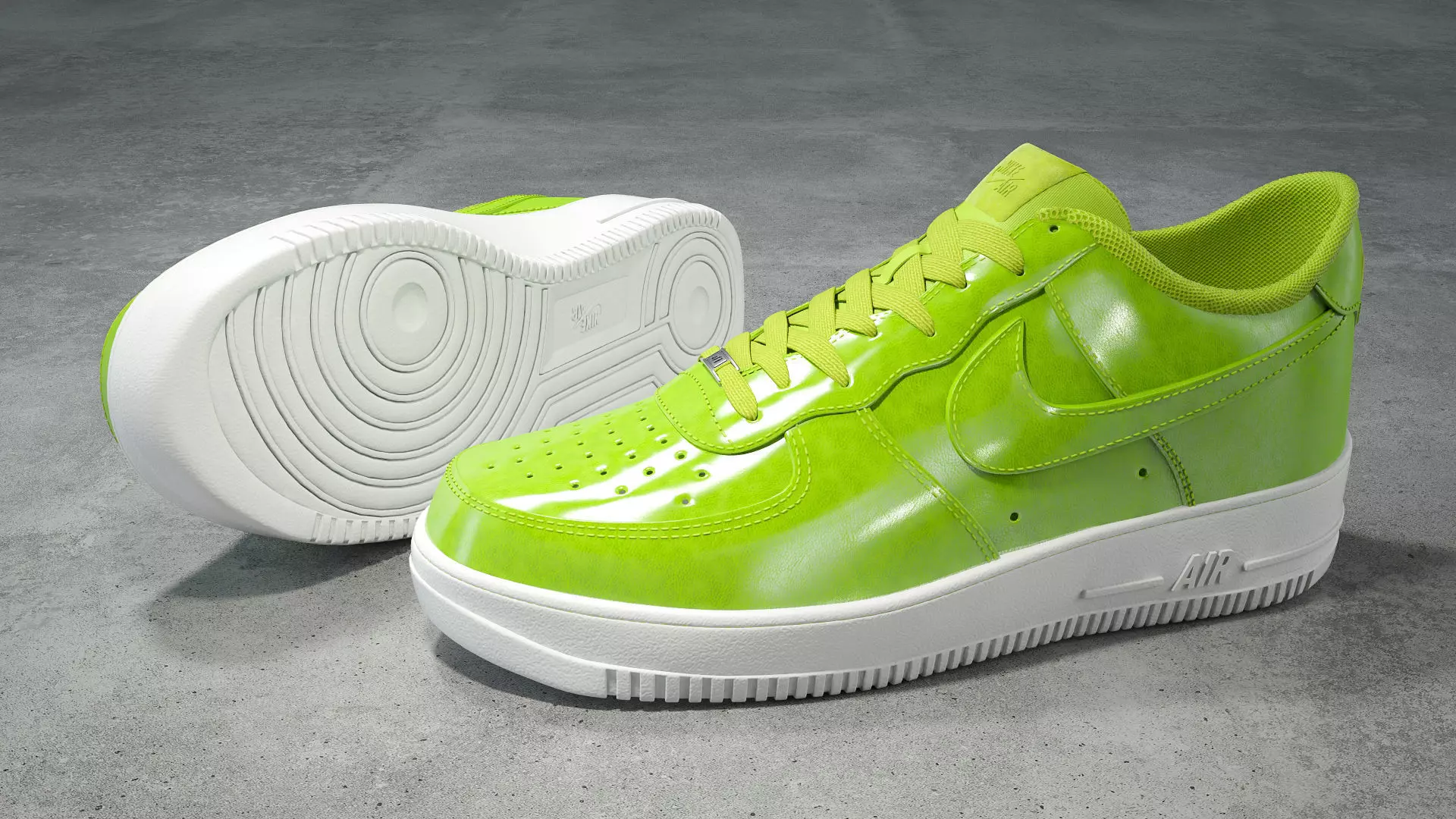 Nike Air Force 1 low  cyber green Low-poly 3D model_0