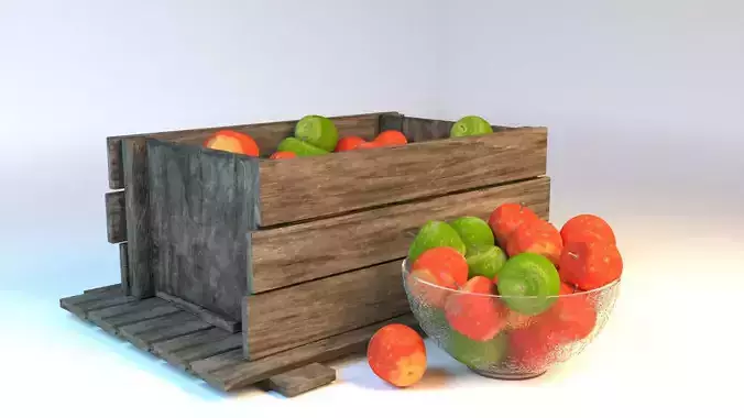 WOOD APPLE BOX PROP DECORATION