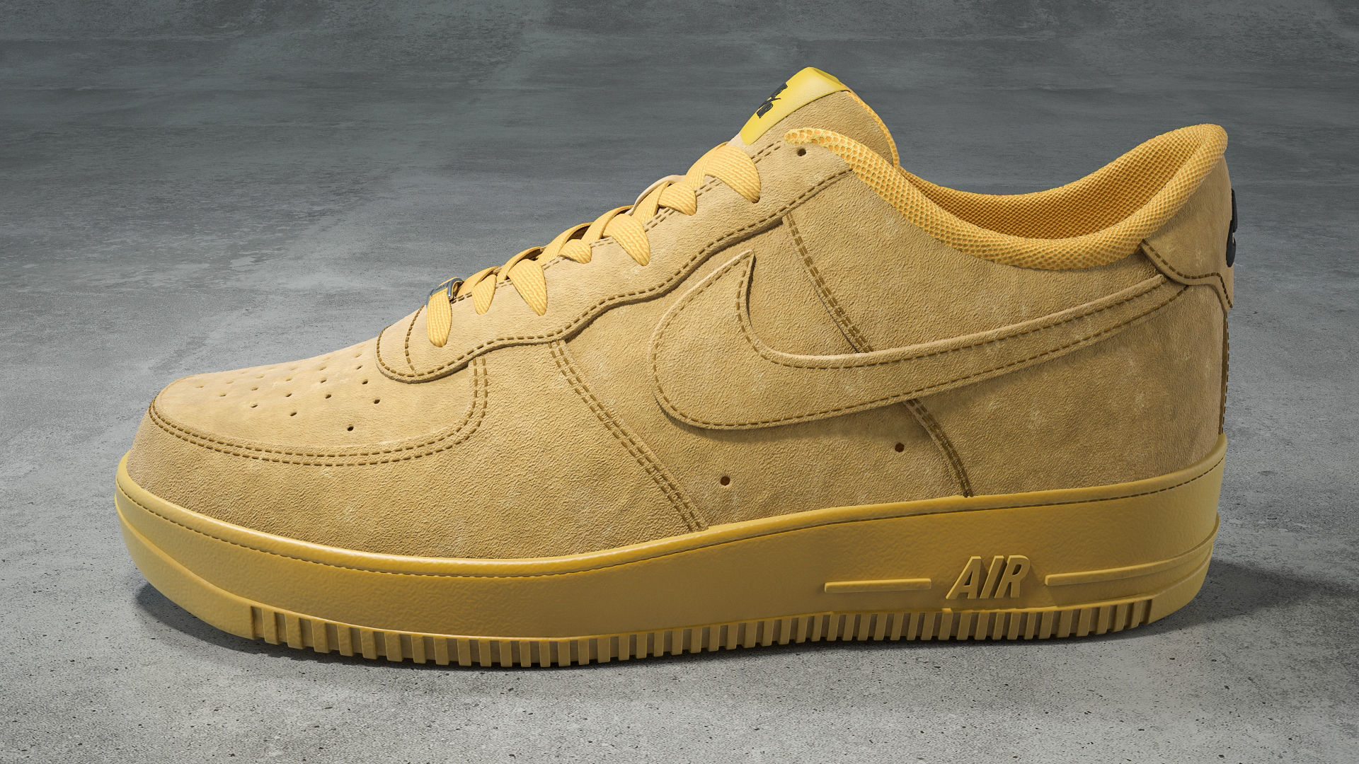 Nike Air Force 1 low Flax Low-poly 3D model_1