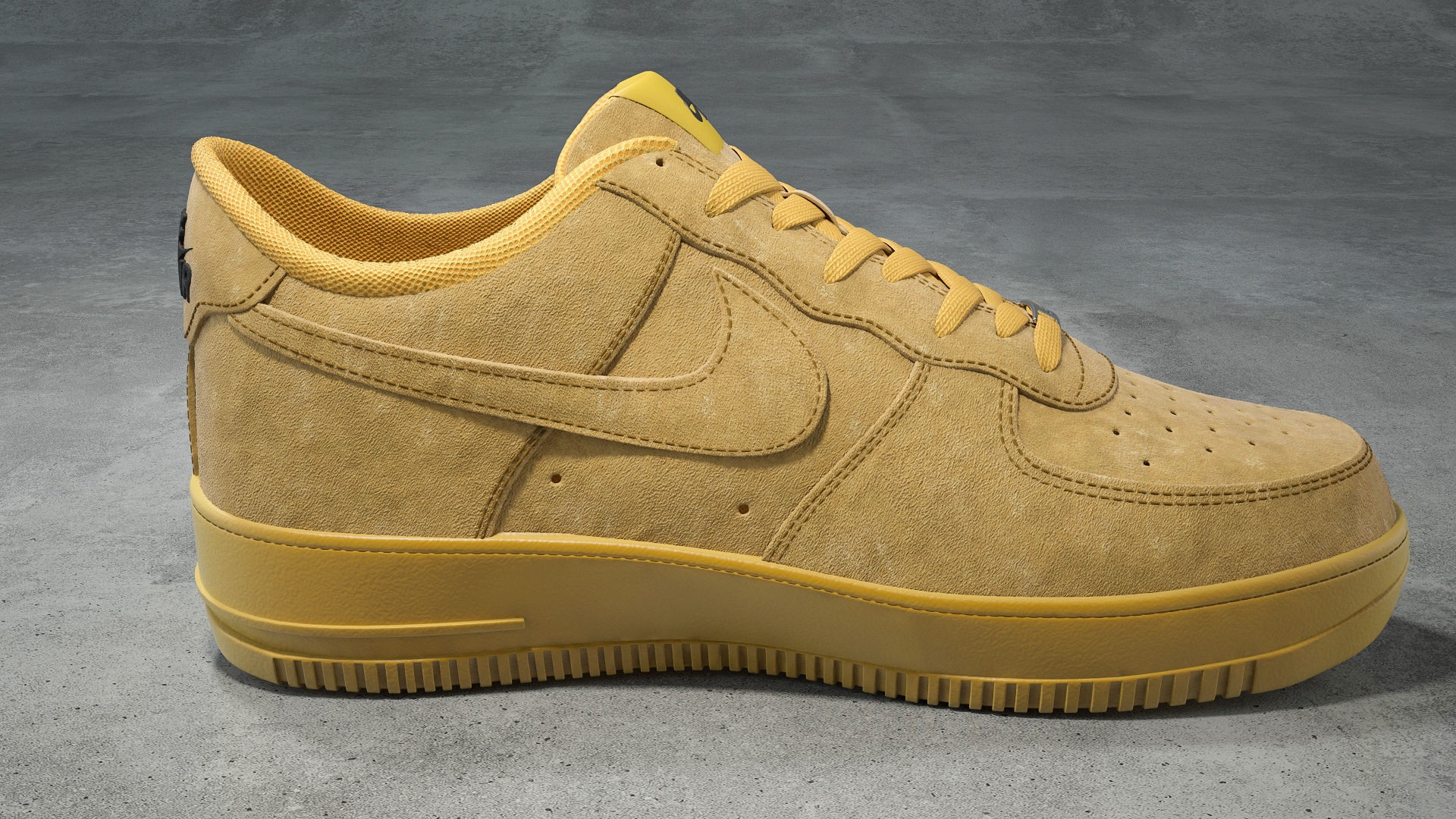 Nike Air Force 1 low Flax Low-poly 3D model_2